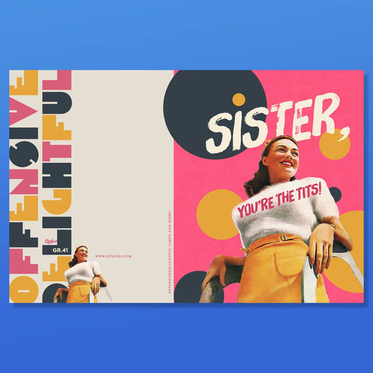 PINK TITS sister, encouragent card