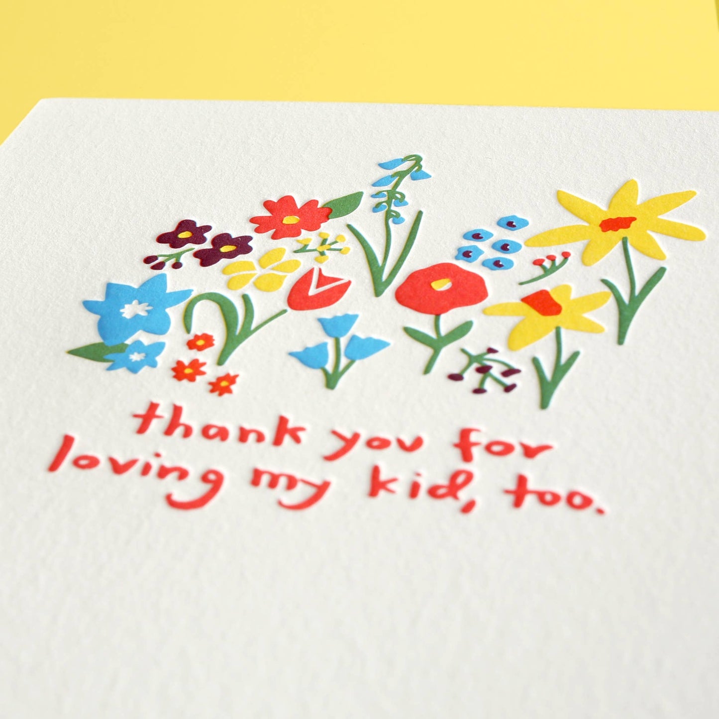 Love My Kid - Letterpress Greeting Card