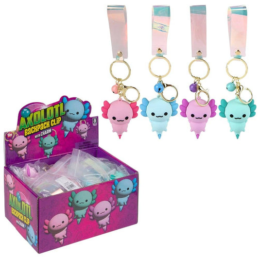 2.25" Axolotl Charm Wristlet Backpack Clip