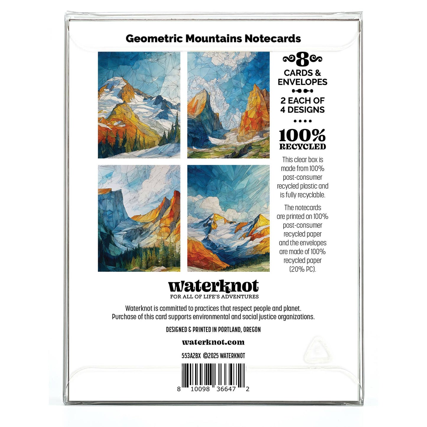 Geometric Mountains - Recycled Notecard Box Set