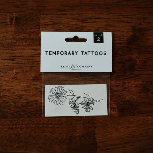 April Birth Flower - Daisy Temporary Tattoos - Front & Company: Gift Store