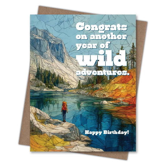 Wild Adventure - Recycled Birthday Card for Hikers