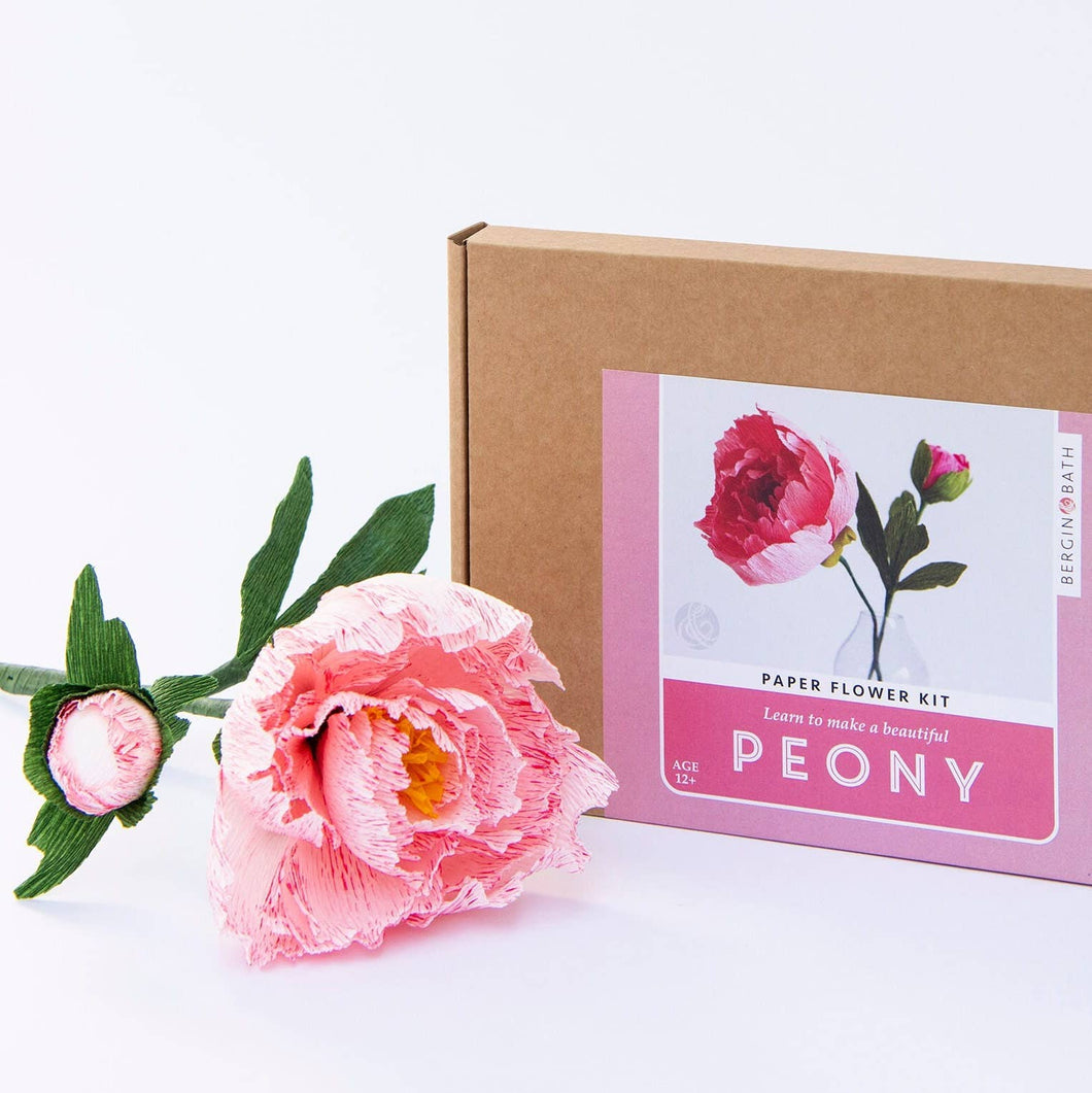 Paper Flower Kit - Peony. Papercraft kit for women.