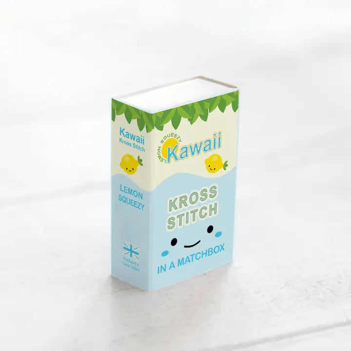 Kawaii Lemon Mini Cross Stitch Kit in A Matchbox