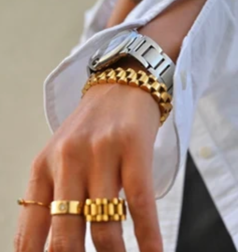 Roll X Cigar Band Ring