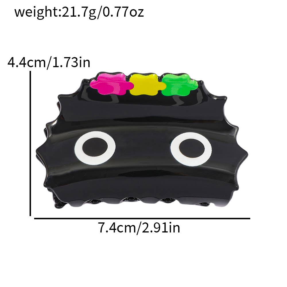 Funky Big - Eyed Hair Claw with Colorful Accents