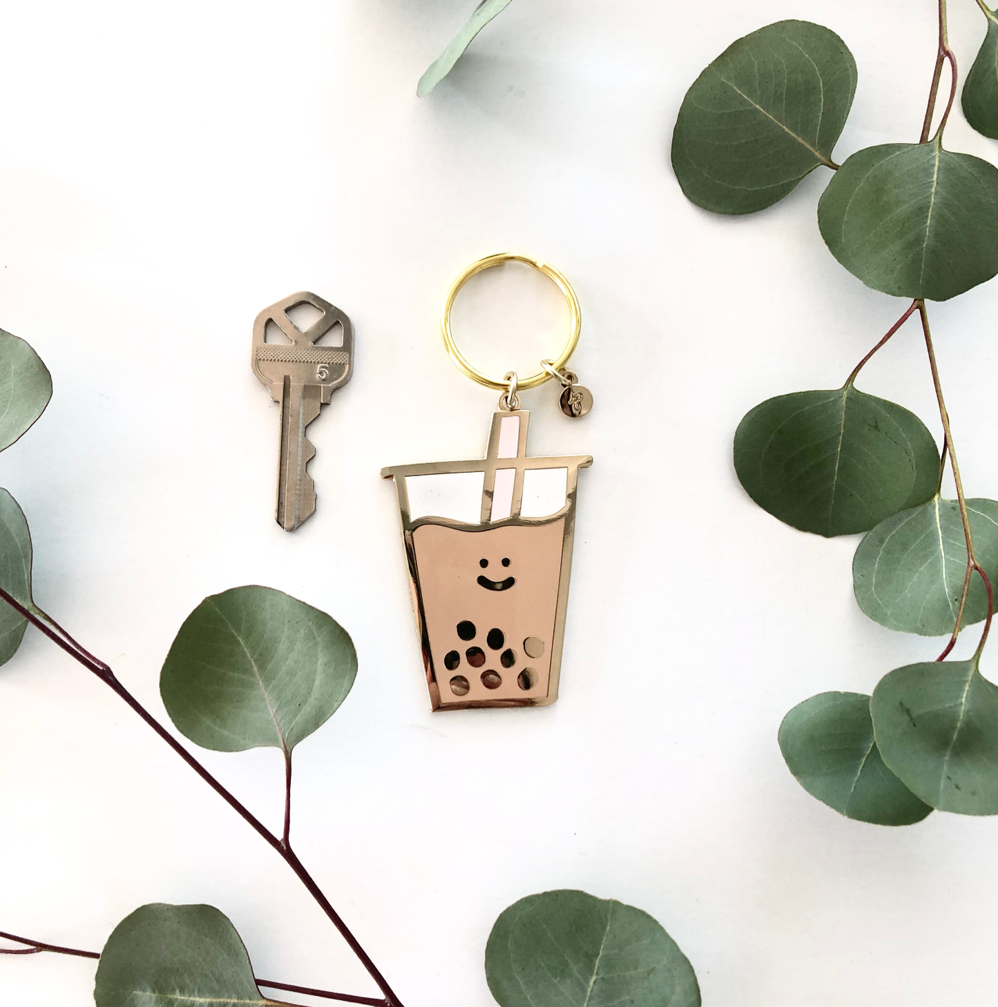 Boba Enamel Keychain
