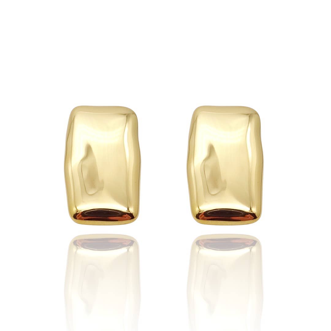 Chunky Rectangle Stud Earrings