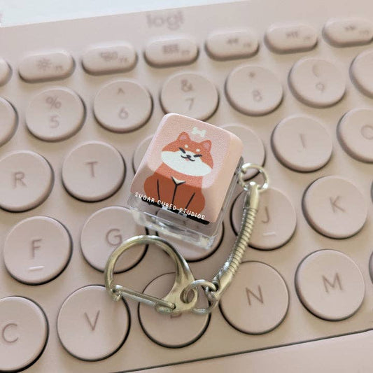 Red Shiba - Fidget Keycap Keychain