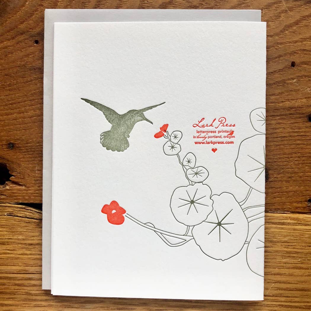 Nasturtiums Happy Birthday Letterpress Card