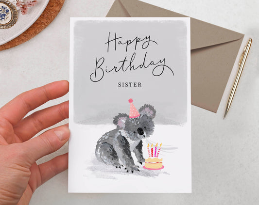 Sister Birthday Card | Australian Koala | Cute Greeting Card