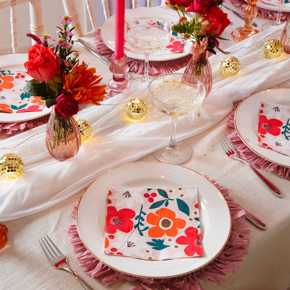 Gold Disco Ball String Lights | Table Decoration |