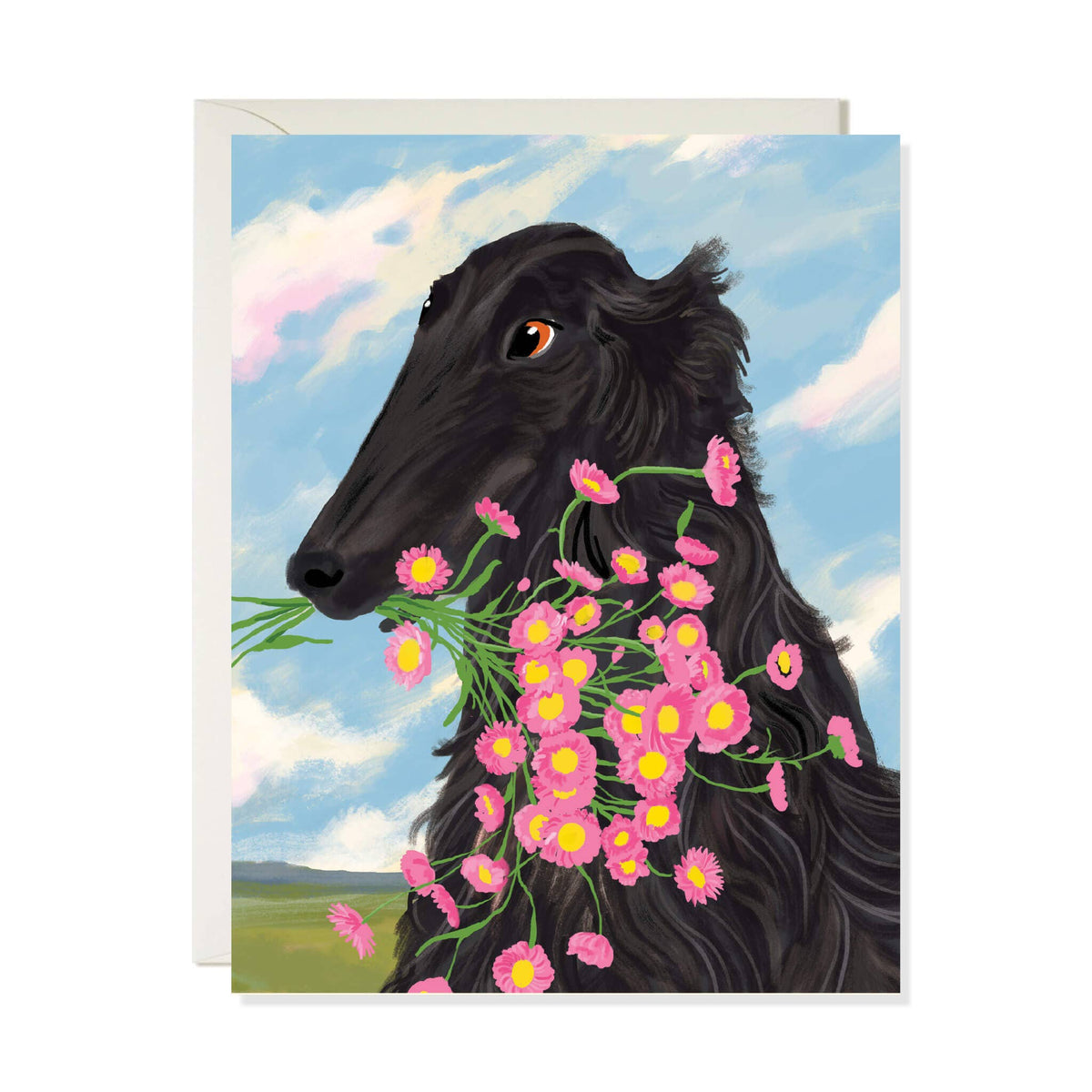 Afghan Hound – Whimsical Garden Dog Everyday Greeting Card