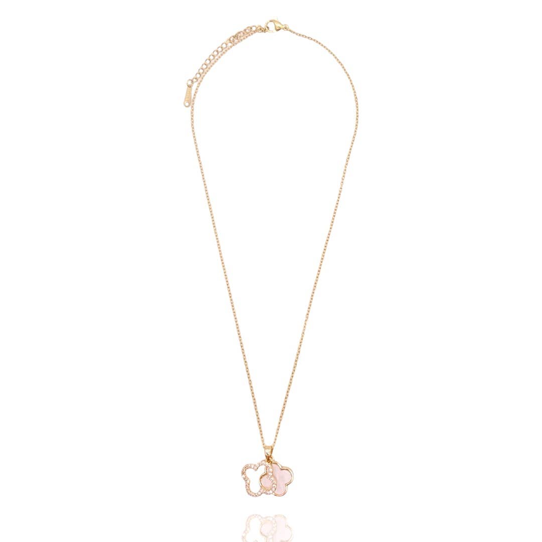 CZ Mother of Pearl Clover Necklace