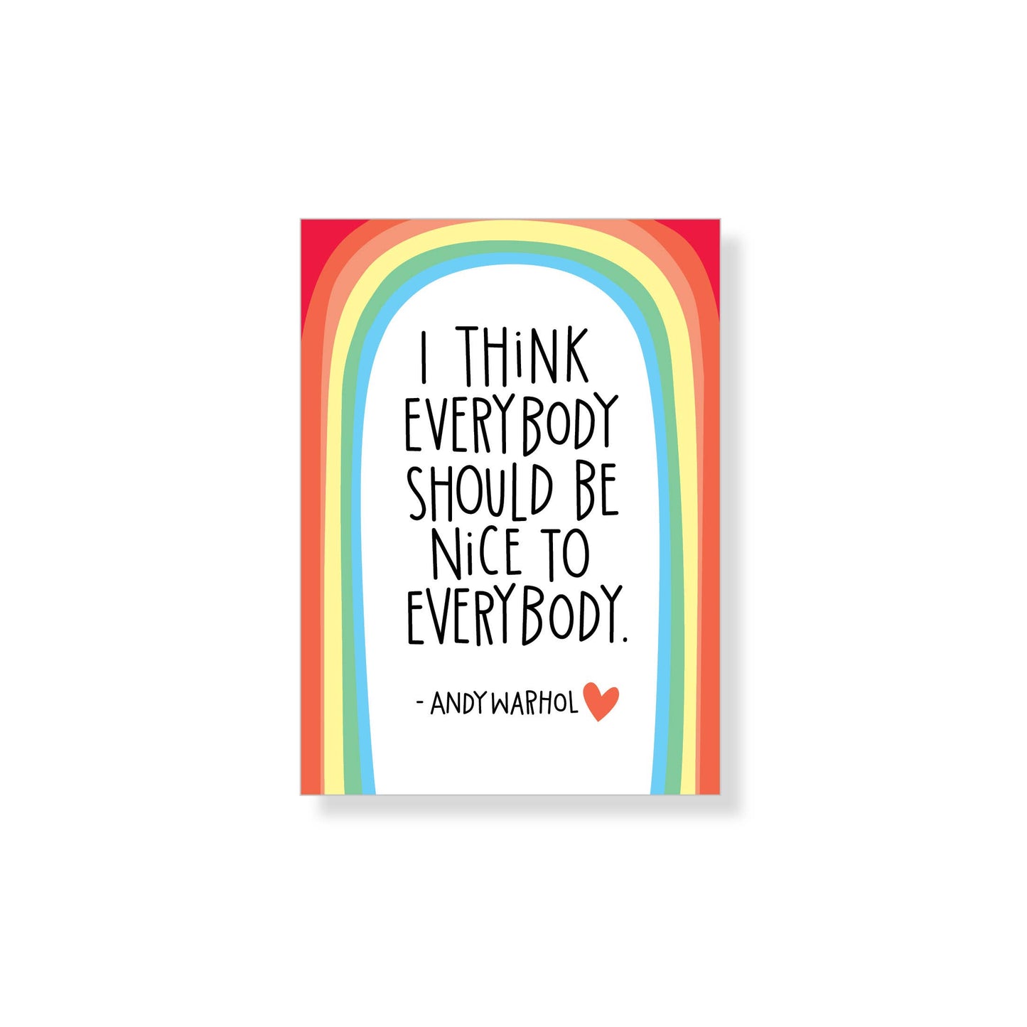 Andy Warhol "Nice to Everybody" Quote, Gift Magnet