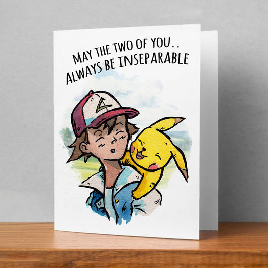 "Inseparable" -  Electric Mouse Tiny Monster Love Card