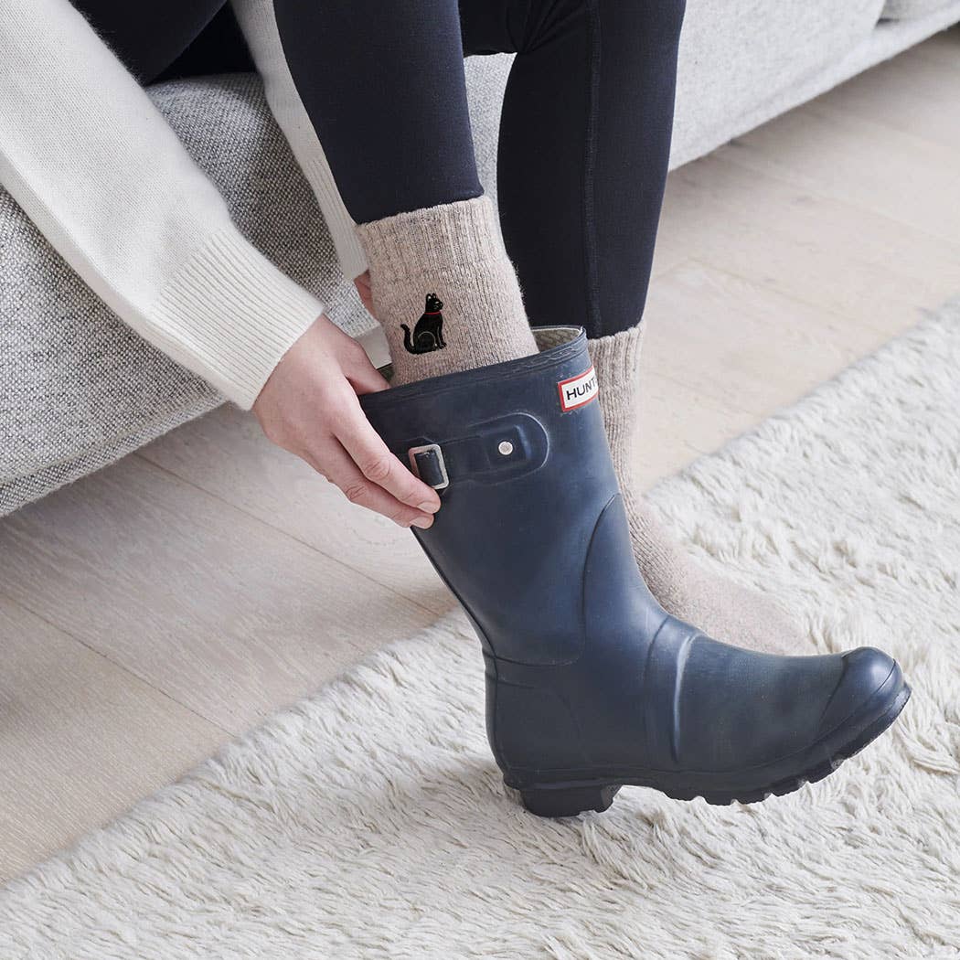 Black Cat Wool Socks