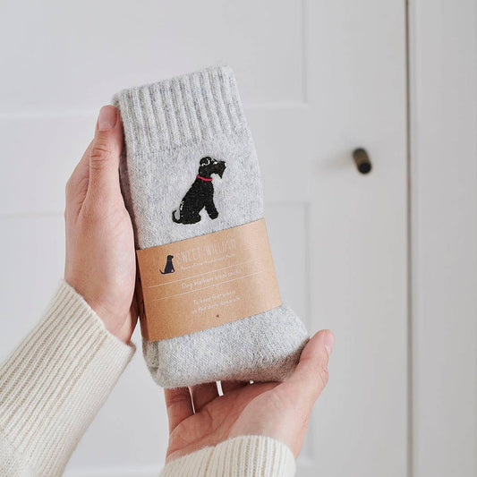 Dog Walking socks - Black Schnauzer