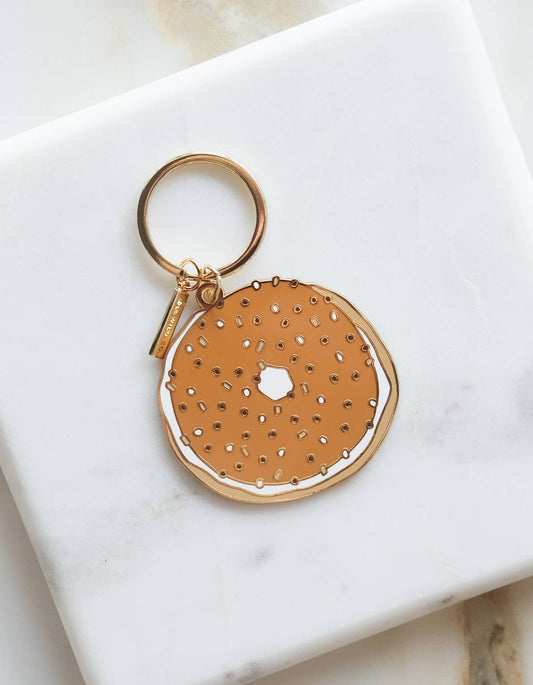 Bagel Enamel Keychain