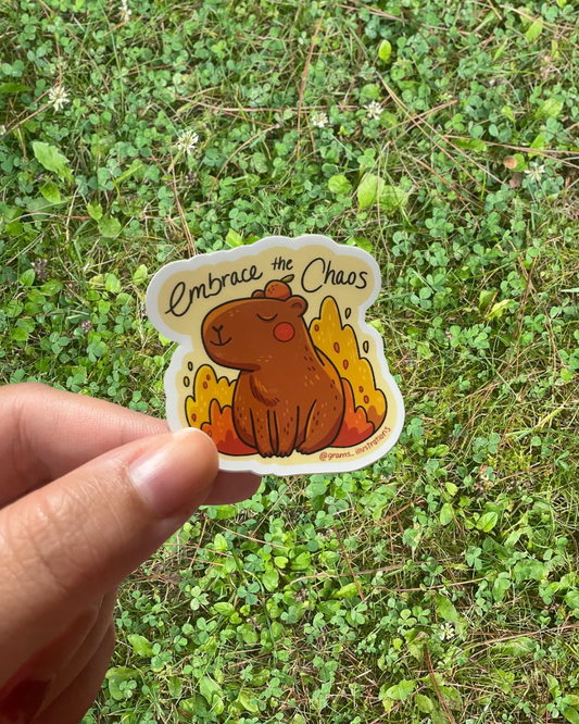 Embrace the chaos sticker