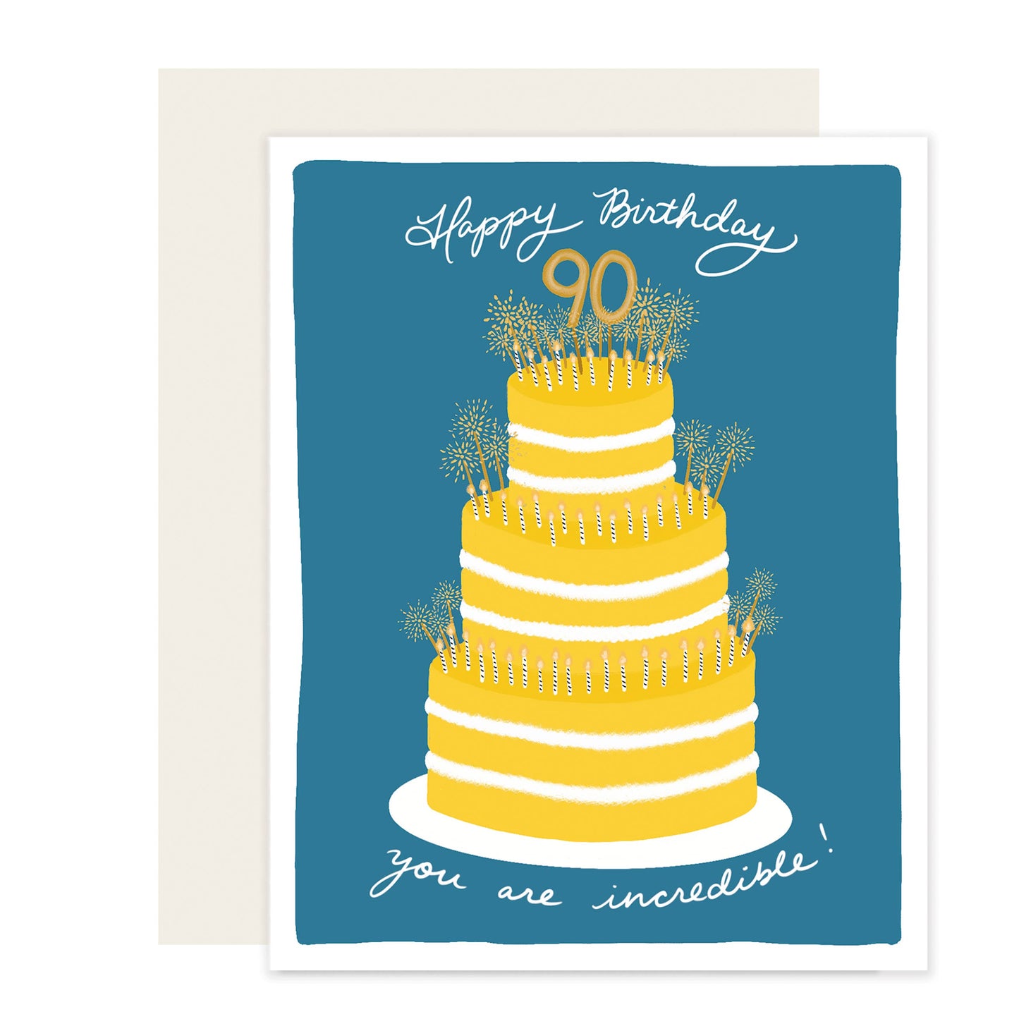 90 Cake | Happy 90th Birthday Card