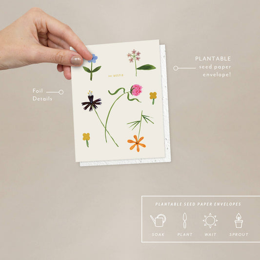 Quirky Petals - Just To Say Hi Card