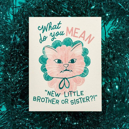 New Little Brother or Sister - Risograph Baby Card