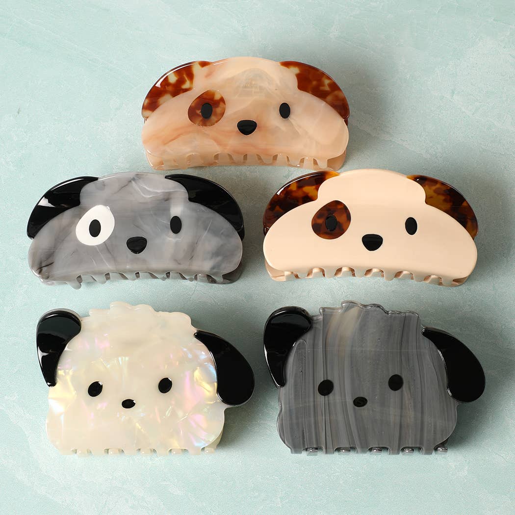 Adorable Puppy Faces Designed Hair Claw Clip