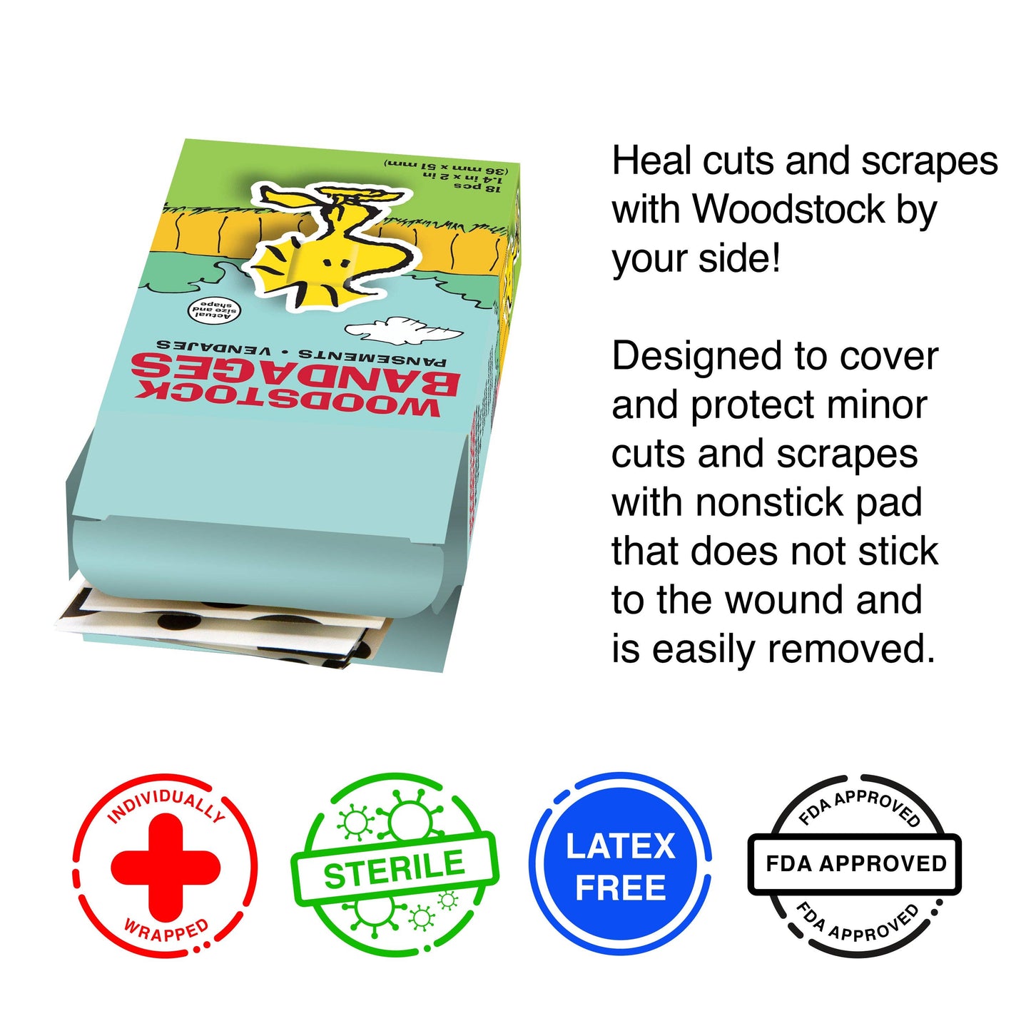 Peanuts Woodstock Adhesive Bandages