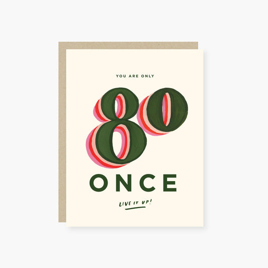 You are only 80 once birthday card