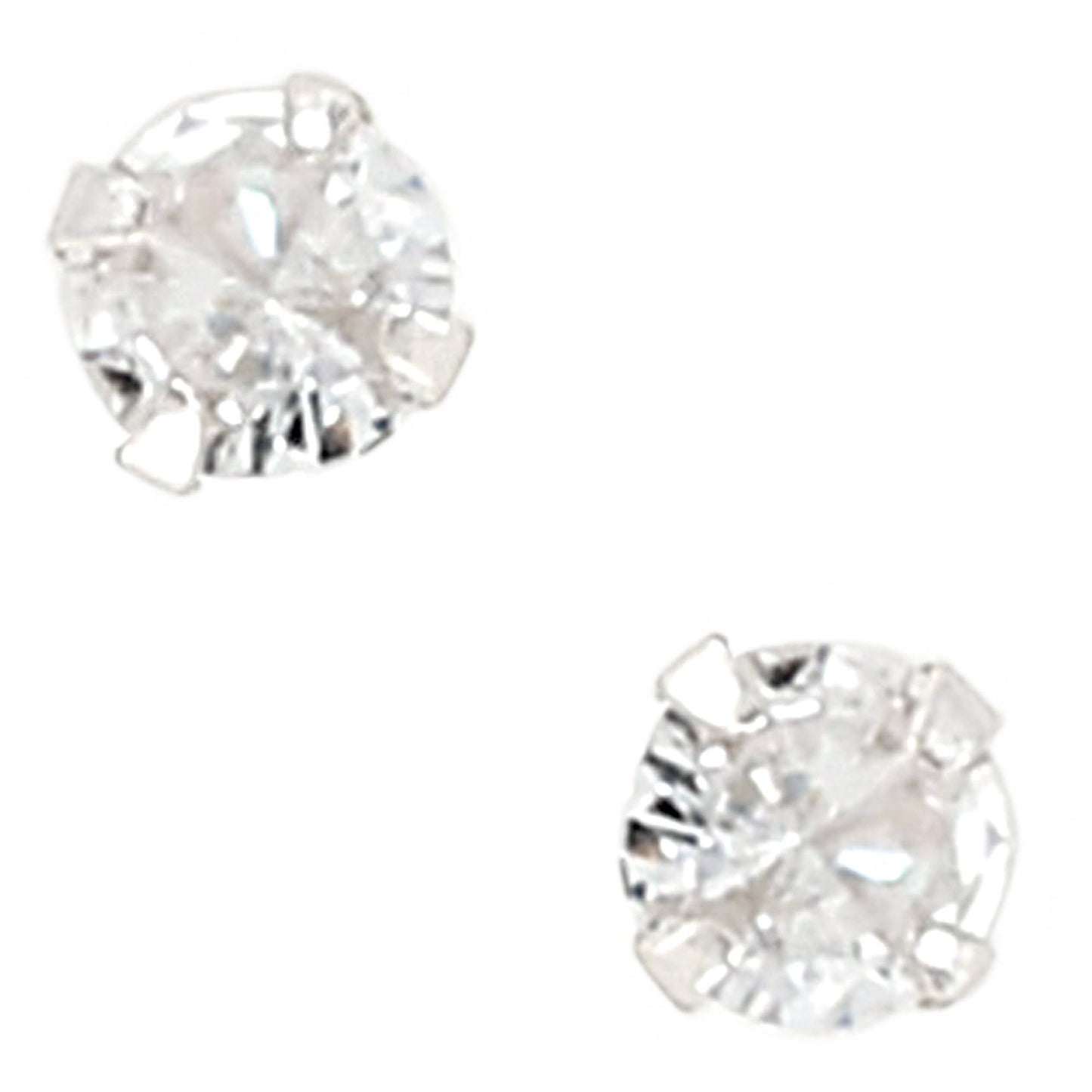 Special Mom - 2.75" Dish 5mm Sterling Silver CZ Earrings