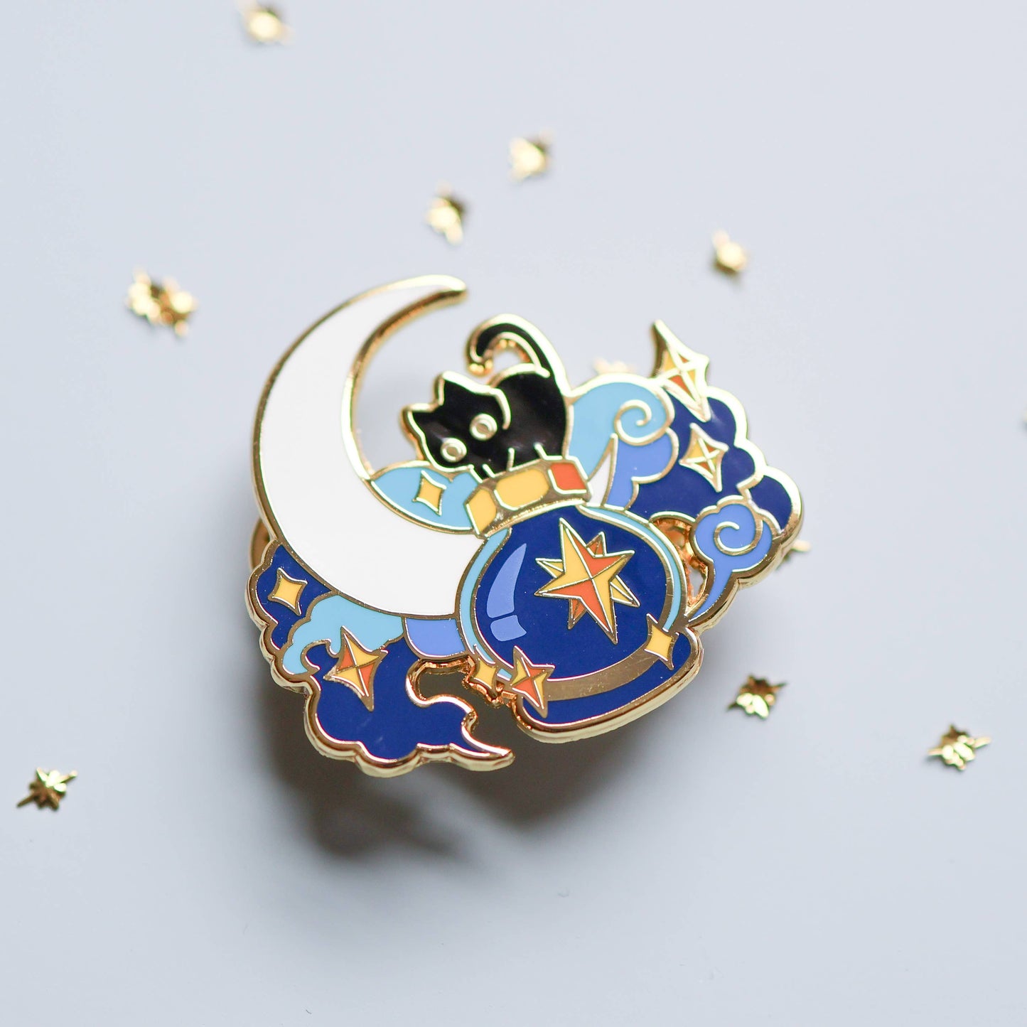Enamel Pin - Deep Sky and a Black Cat