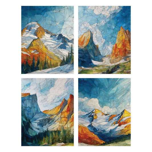 Geometric Mountains - Recycled Notecard Box Set