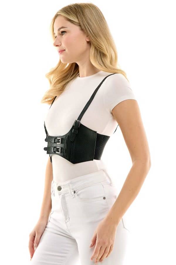 Faux Leather Buckle Harness