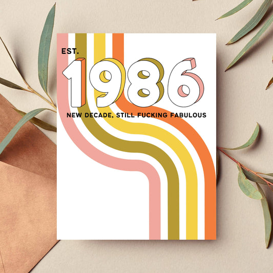 40th Birthday Card for 2026 EST 1986 Funny Gifts