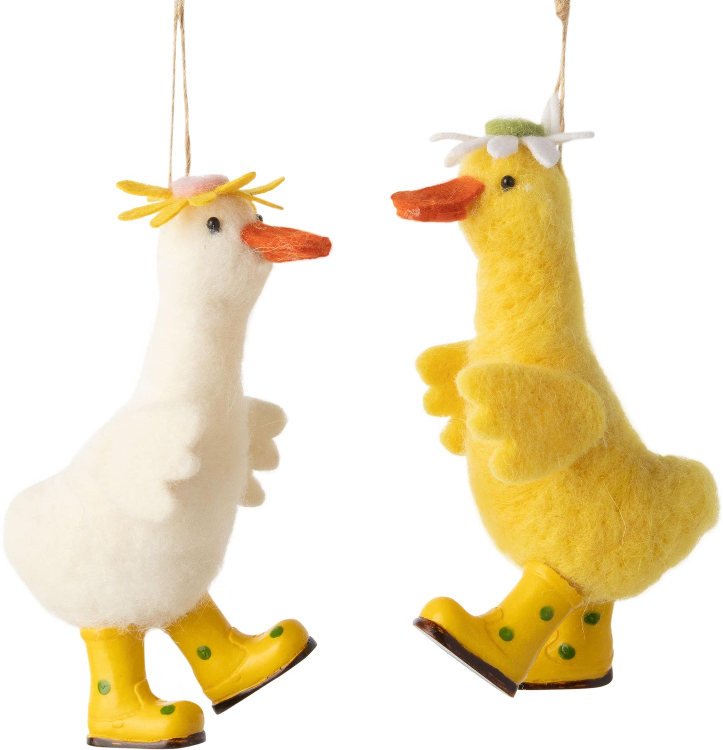 A12545:2 Asst'd felt duck orns daisy hats/rain boots