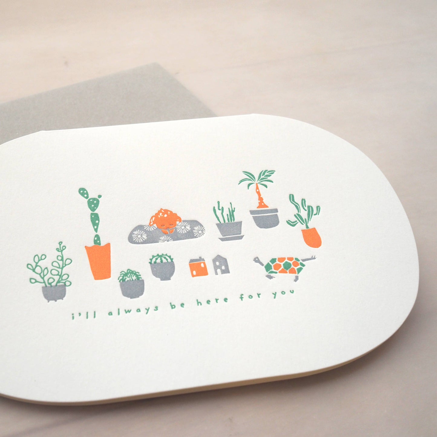 Letterpress happy paws card - I'll always be here for you