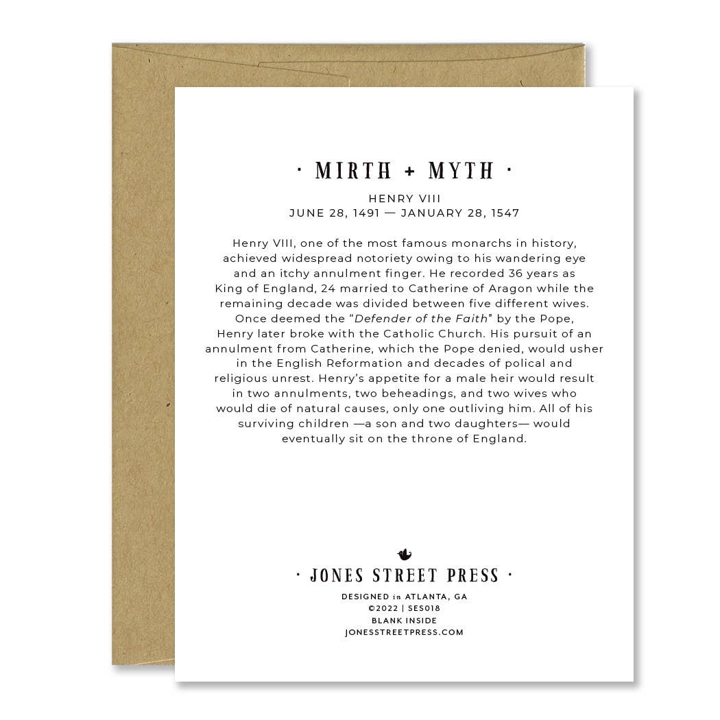 Henry VIII Funny Breakup / Divorce Card