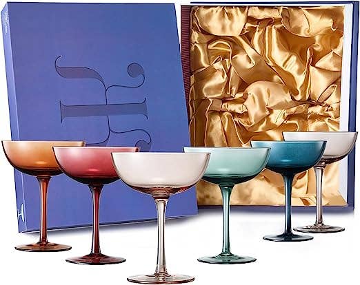 Coupe Cocktail Glasses 7 oz | Pastel Colored