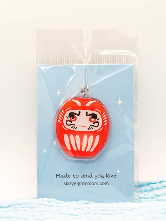 Daruma Keychain, Gift Charm for Motivation and Perseverance