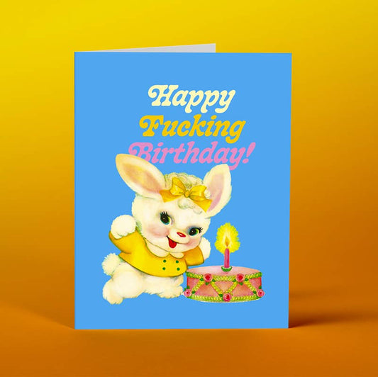 BLUE BUNNY! birthday card