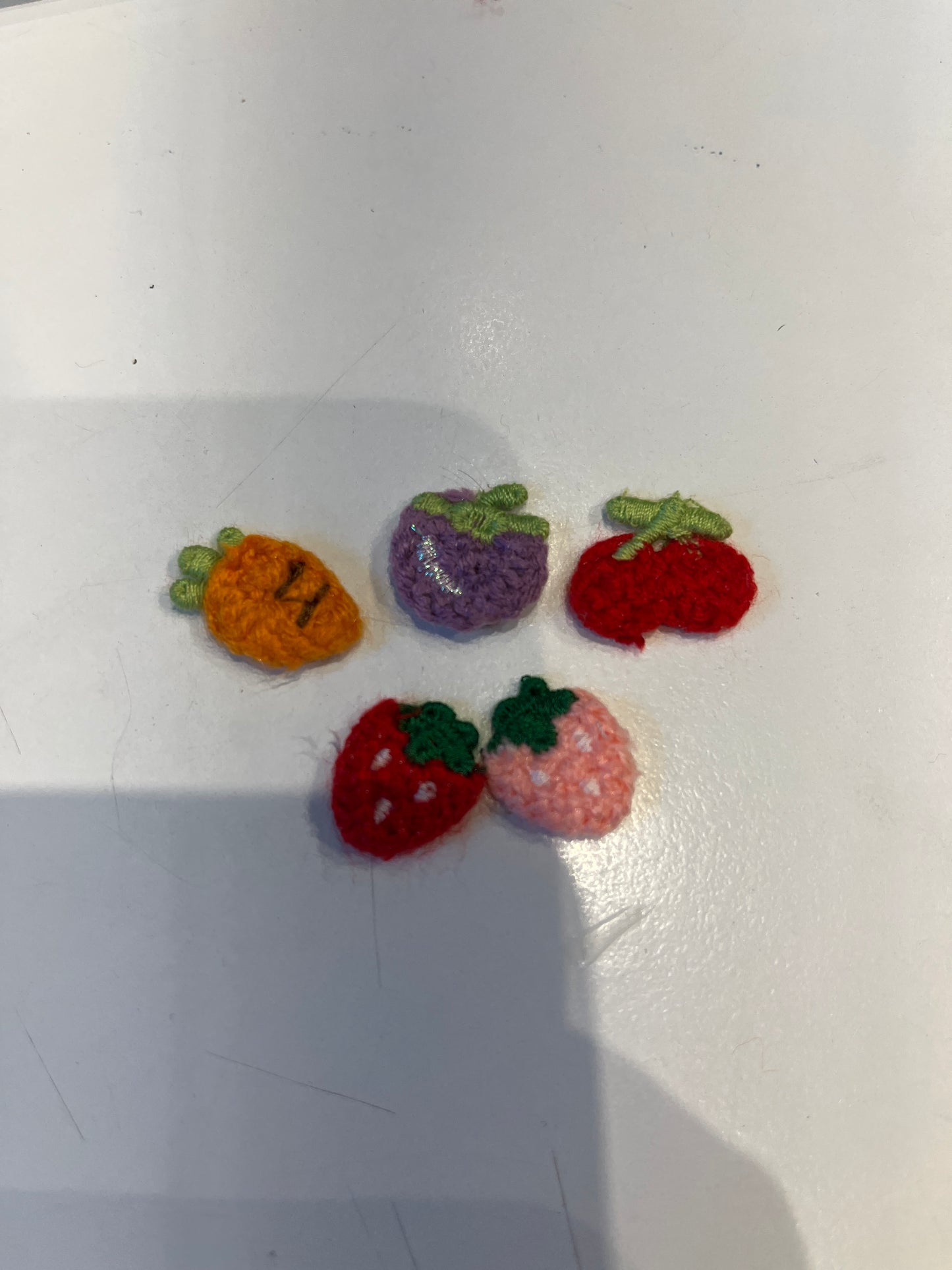 Tiny Crochet Fruits/Carrot Embroidery Assorted