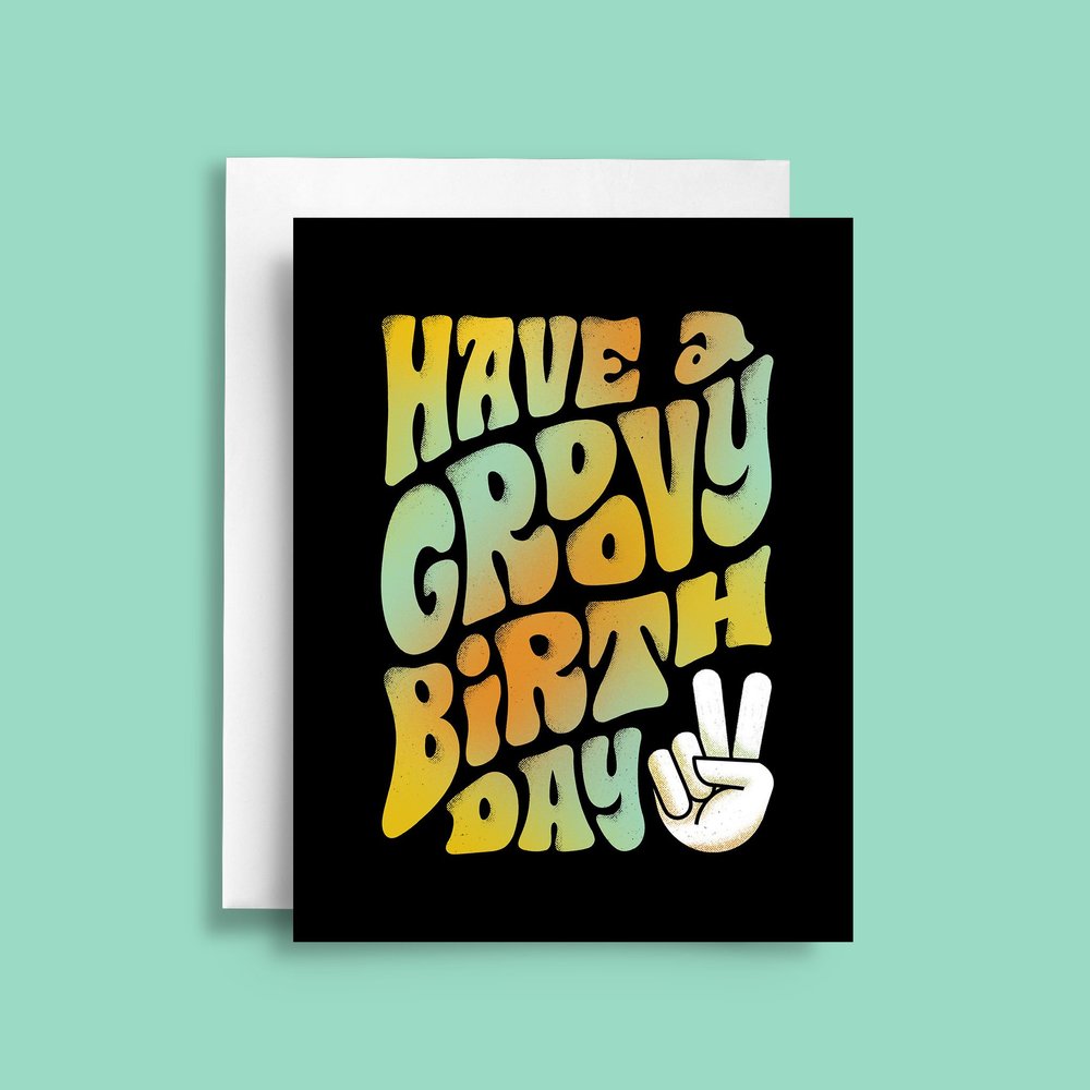 Groovy Retro Lettering | Birthday Card