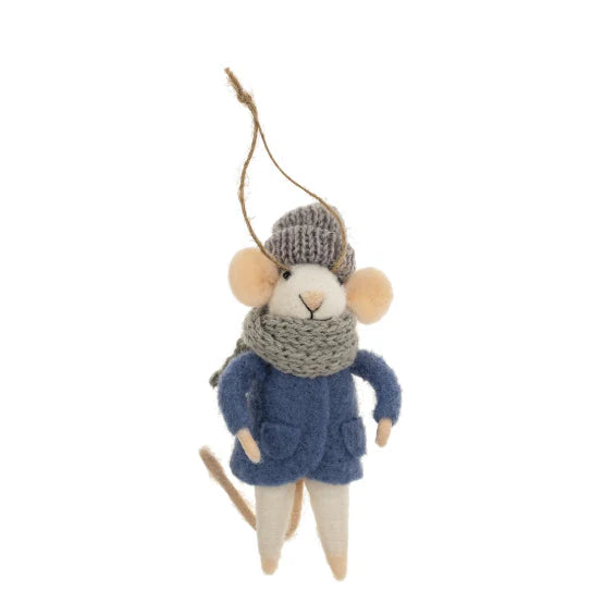 Felt Mouse Ornament: Cozy Cora Mouse Holiday Ornament