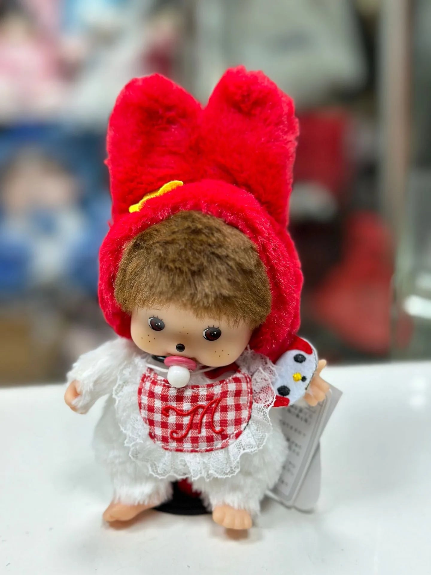 Monchhichi Brown Hair My Melody Red