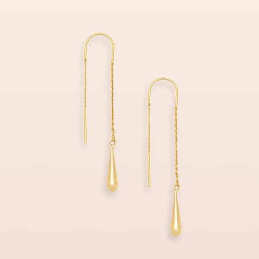Refined Earring Collection - Teardrop Threader/Gold Vermeil