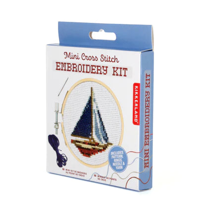 DIY Mini Cross Stitch Embroidery Activity Kit, Sailboat Pattern