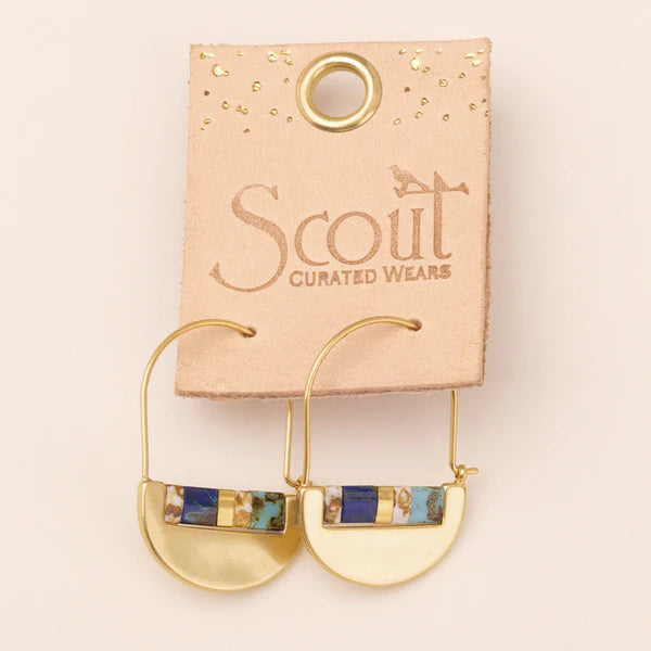 Good Karma Miyuki Crescent Hoop Indigo/Gold