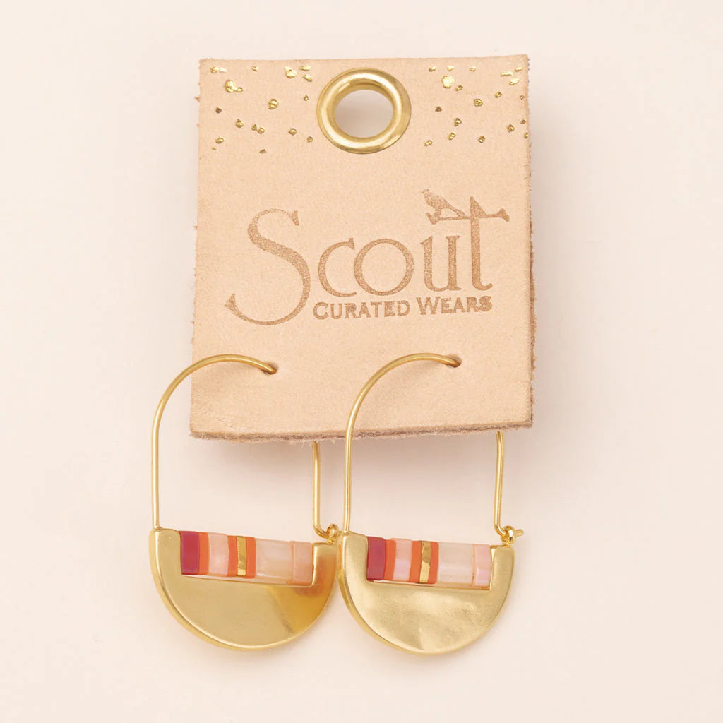 Good Karma Miyuki Crescent Hoop Pink Multi/Gold