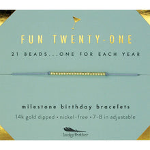 Load image into Gallery viewer, Milestone Bday Brclt Gld 21
